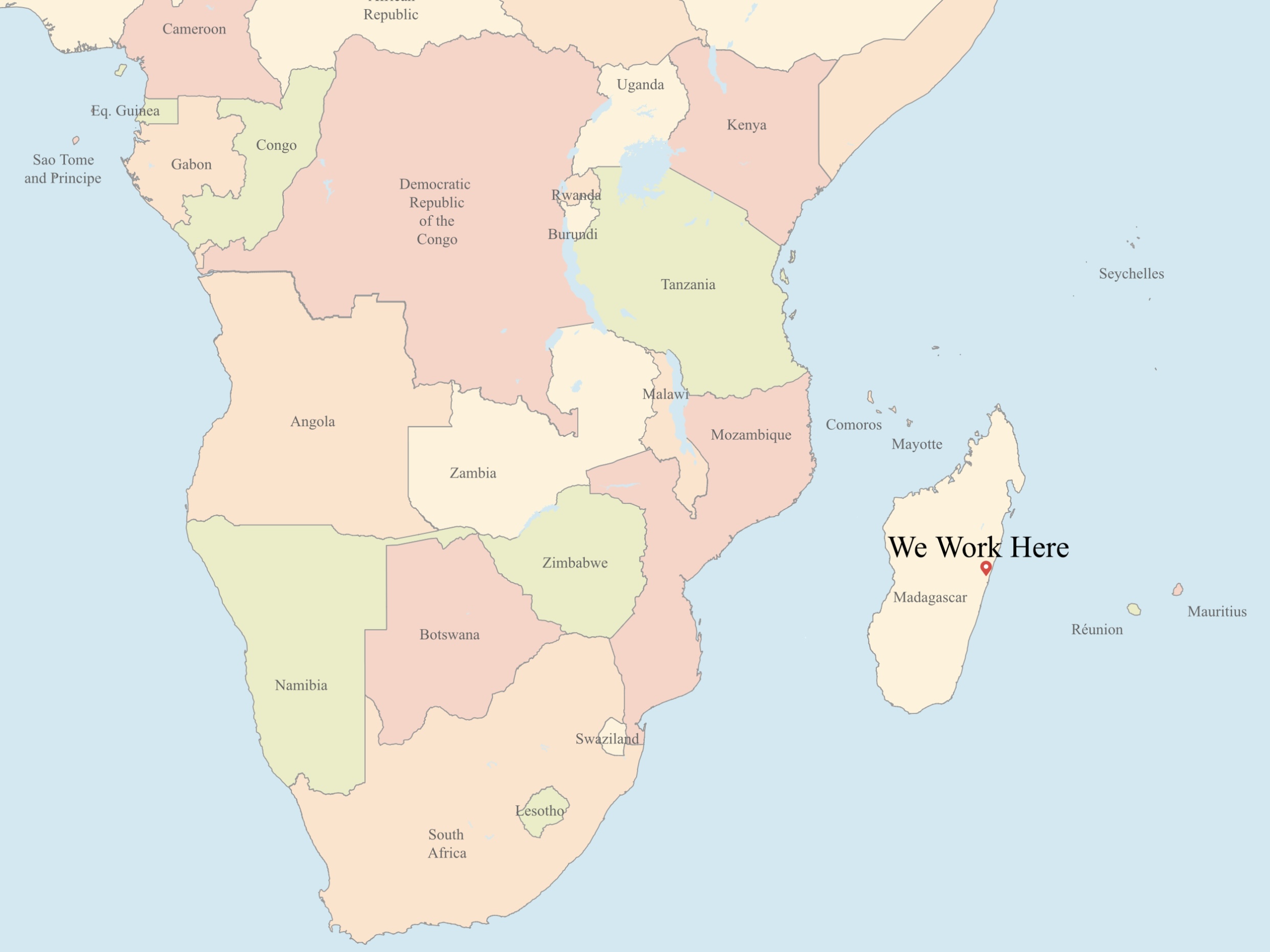 Map of Madagascar and the Southern Portion of Africa.
